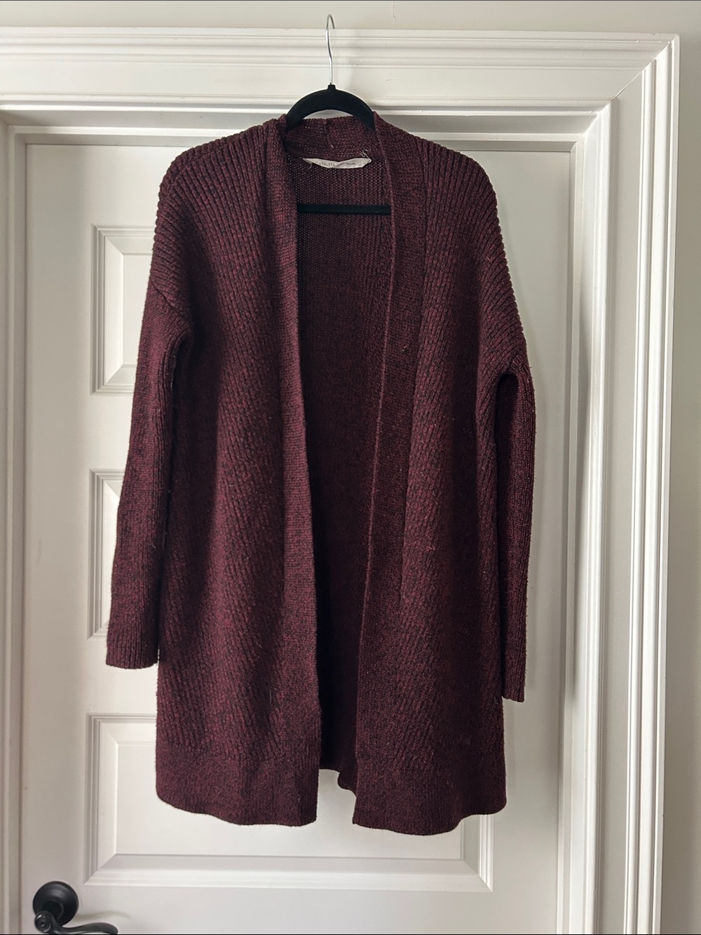 Athleta Open-Front Longline Cardigan - Deep Burgundy
